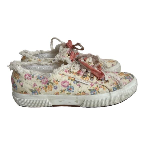 LoveShackFancy x Superga Sneaker In Morning Surf Floral Print Size 39.5 - Picture 1 of 14